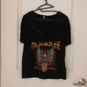 Topshop Vintage Sequin Tee